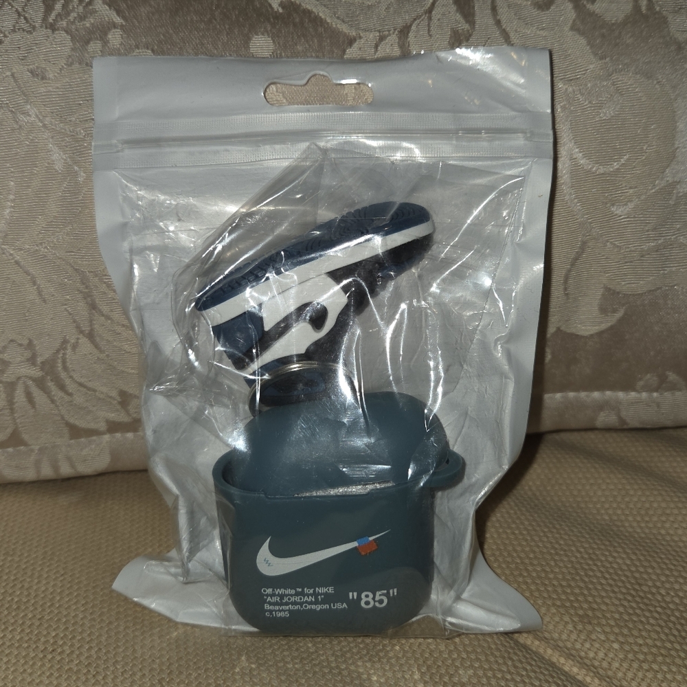 Nike Blue AirPods Holder with Keychain